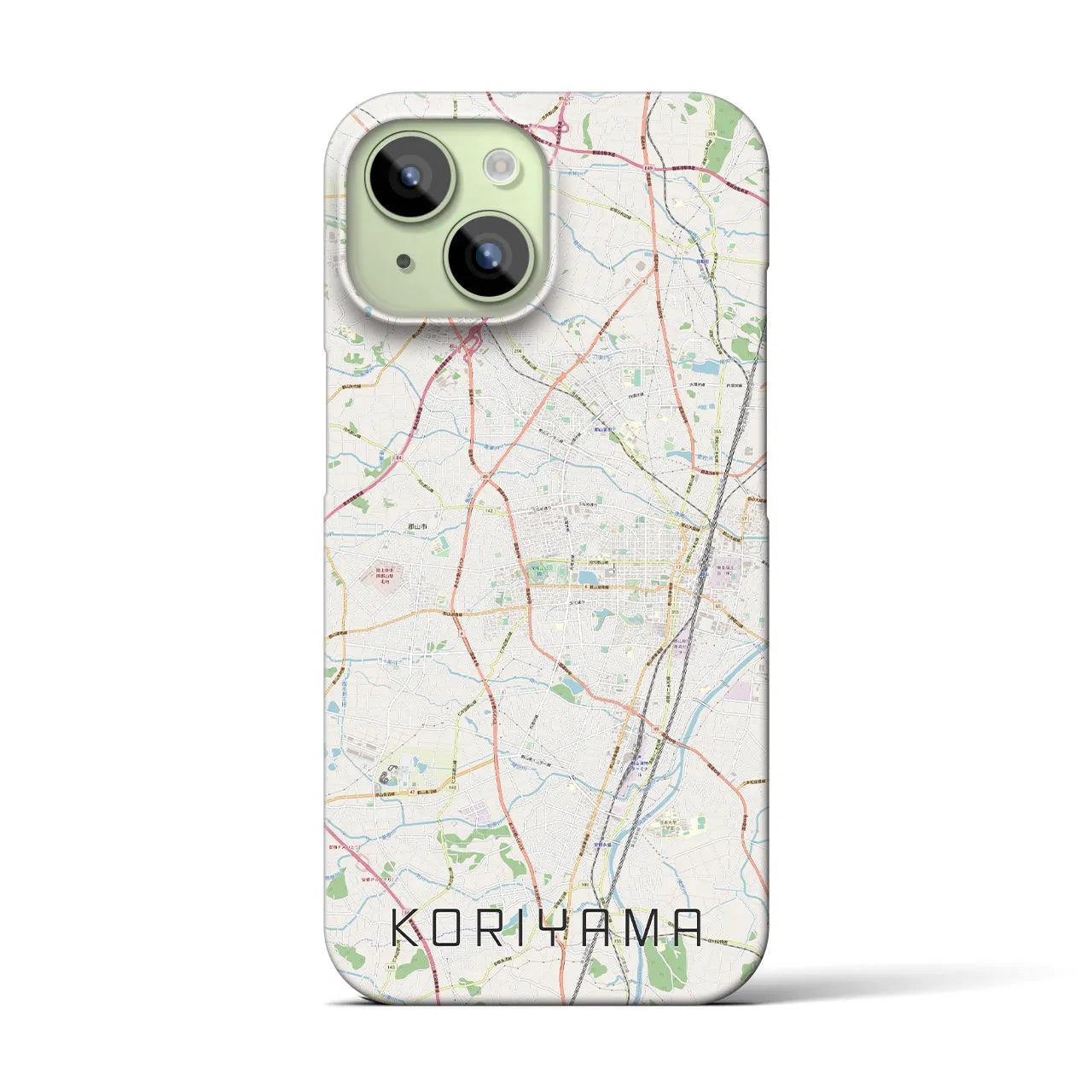 【郡山】地図柄iPhoneケース（バックカバータイプ・ナチュラル）iPhone 15 用