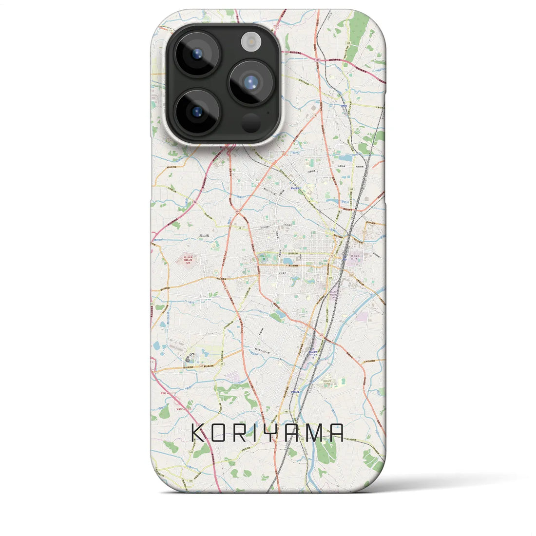 【郡山】地図柄iPhoneケース（バックカバータイプ・ナチュラル）iPhone 15 Pro Max 用