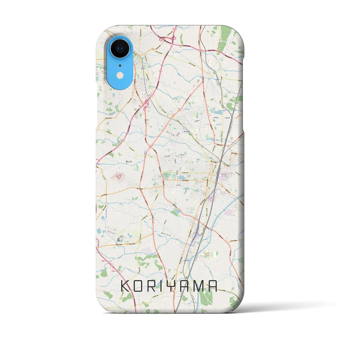 【郡山】地図柄iPhoneケース（バックカバータイプ・ナチュラル）iPhone XR 用