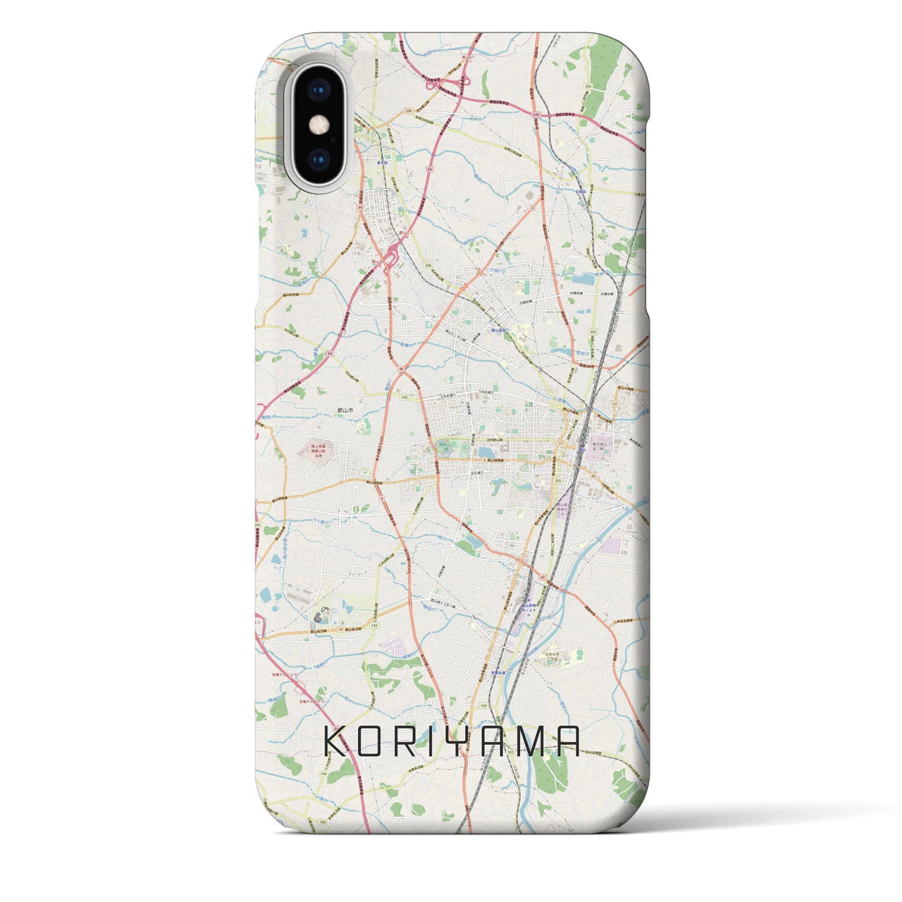 【郡山】地図柄iPhoneケース（バックカバータイプ・ナチュラル）iPhone XS Max 用