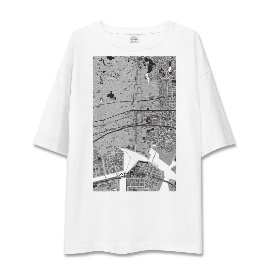 【香櫨園（兵庫県）】地図柄ビッグシルエットTシャツ