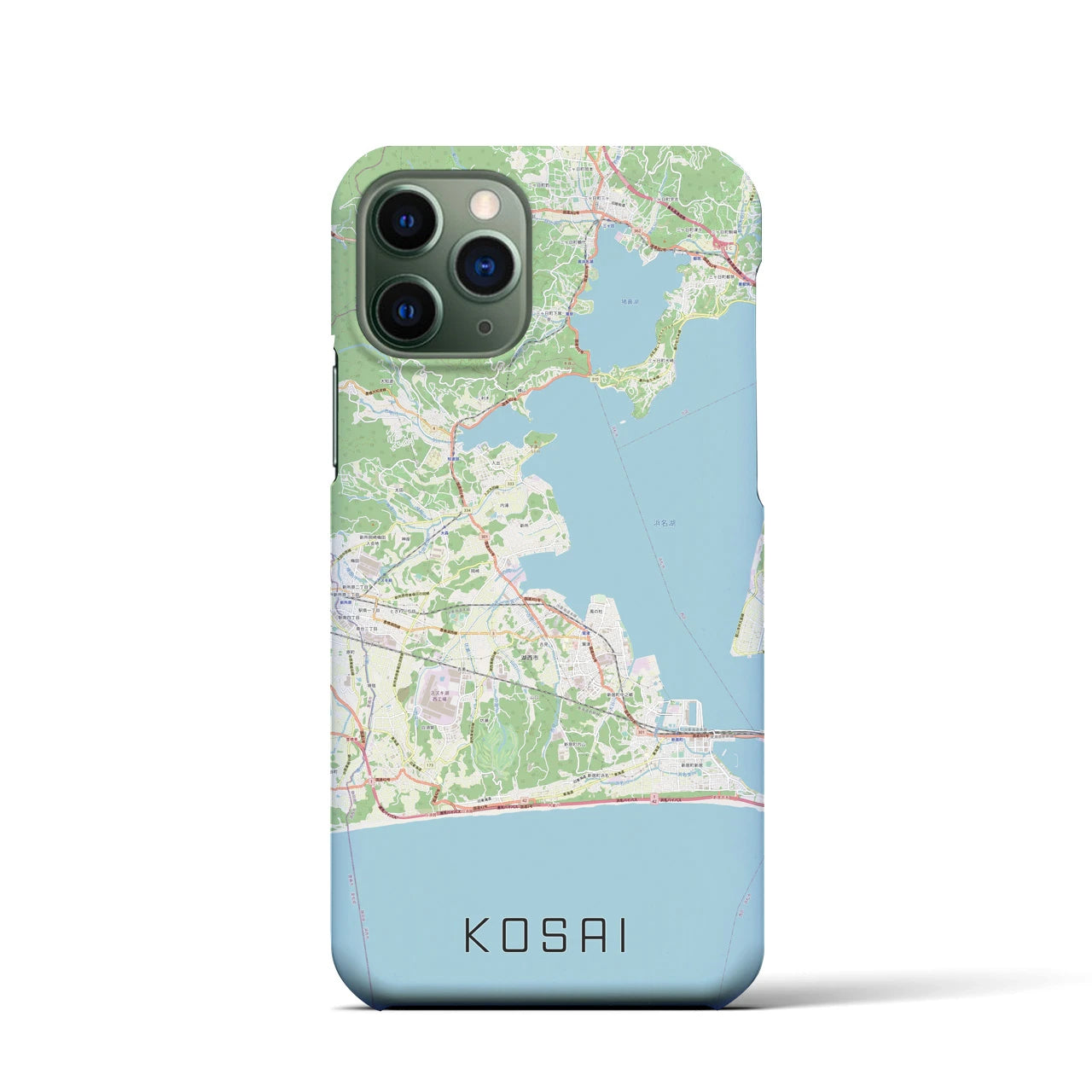 【湖西】地図柄iPhoneケース（バックカバータイプ・ナチュラル）iPhone 11 Pro 用