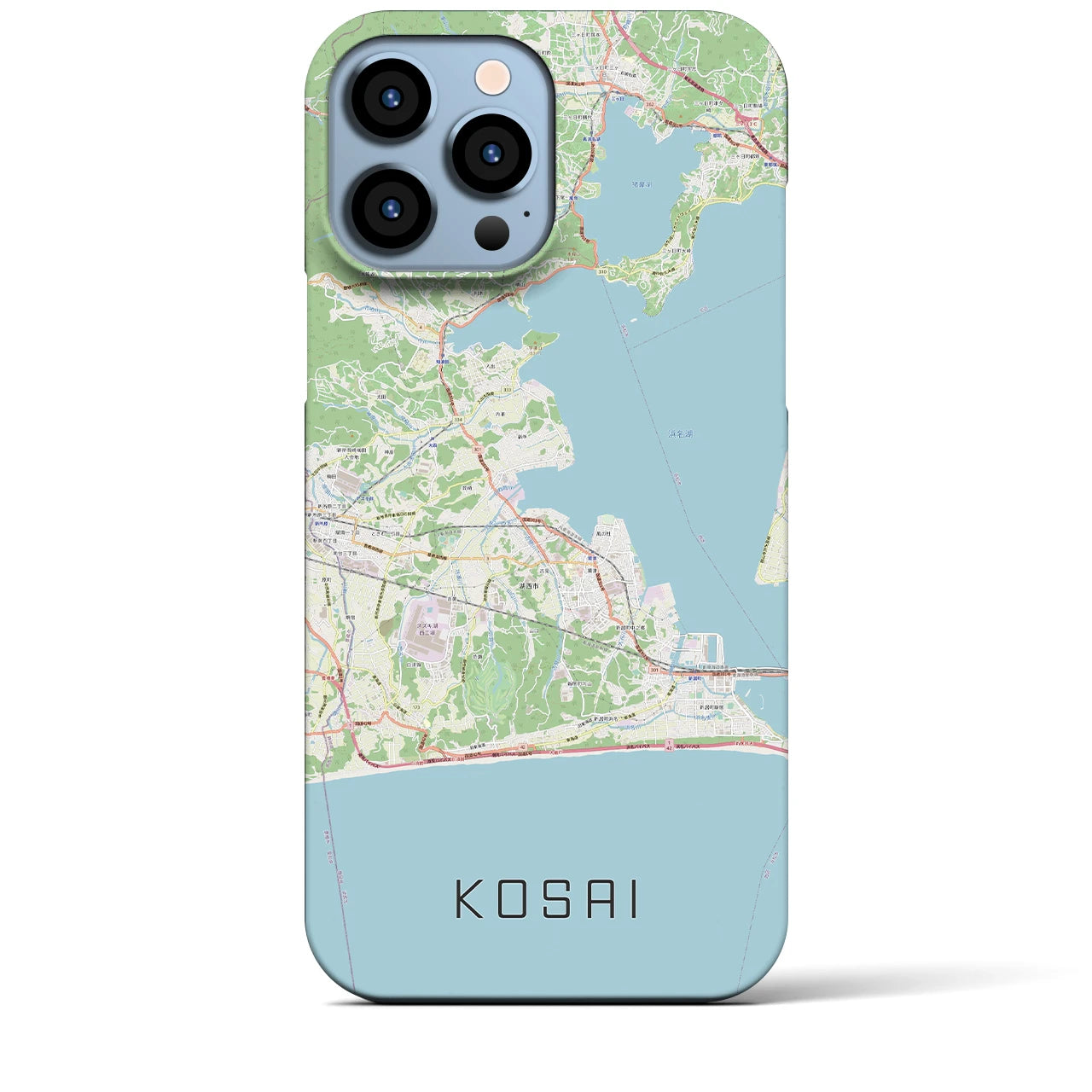 【湖西】地図柄iPhoneケース（バックカバータイプ・ナチュラル）iPhone 13 Pro Max 用