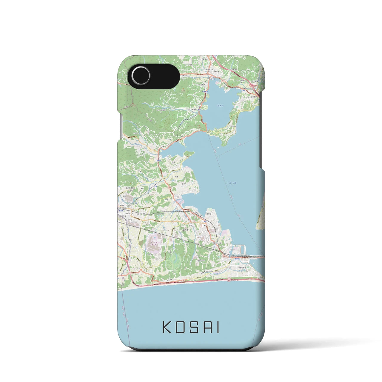 【湖西】地図柄iPhoneケース（バックカバータイプ・ナチュラル）iPhone SE（第3 / 第2世代） / 8 / 7 / 6s / 6 用