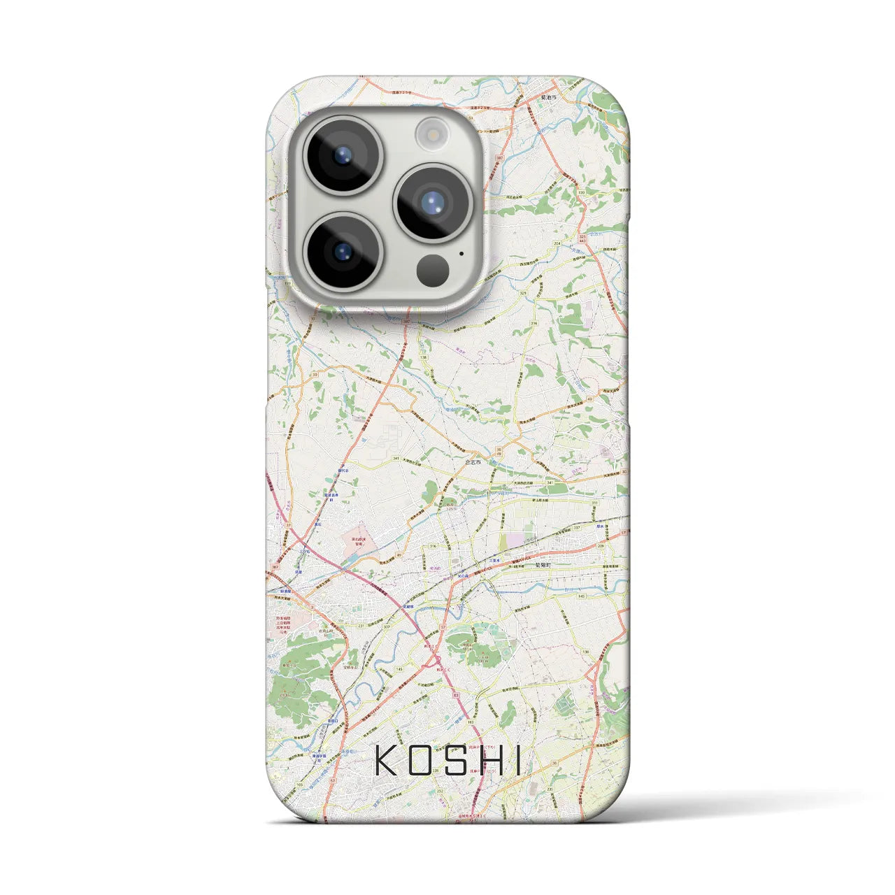 【合志】地図柄iPhoneケース（バックカバータイプ・ナチュラル）iPhone 15 Pro 用
