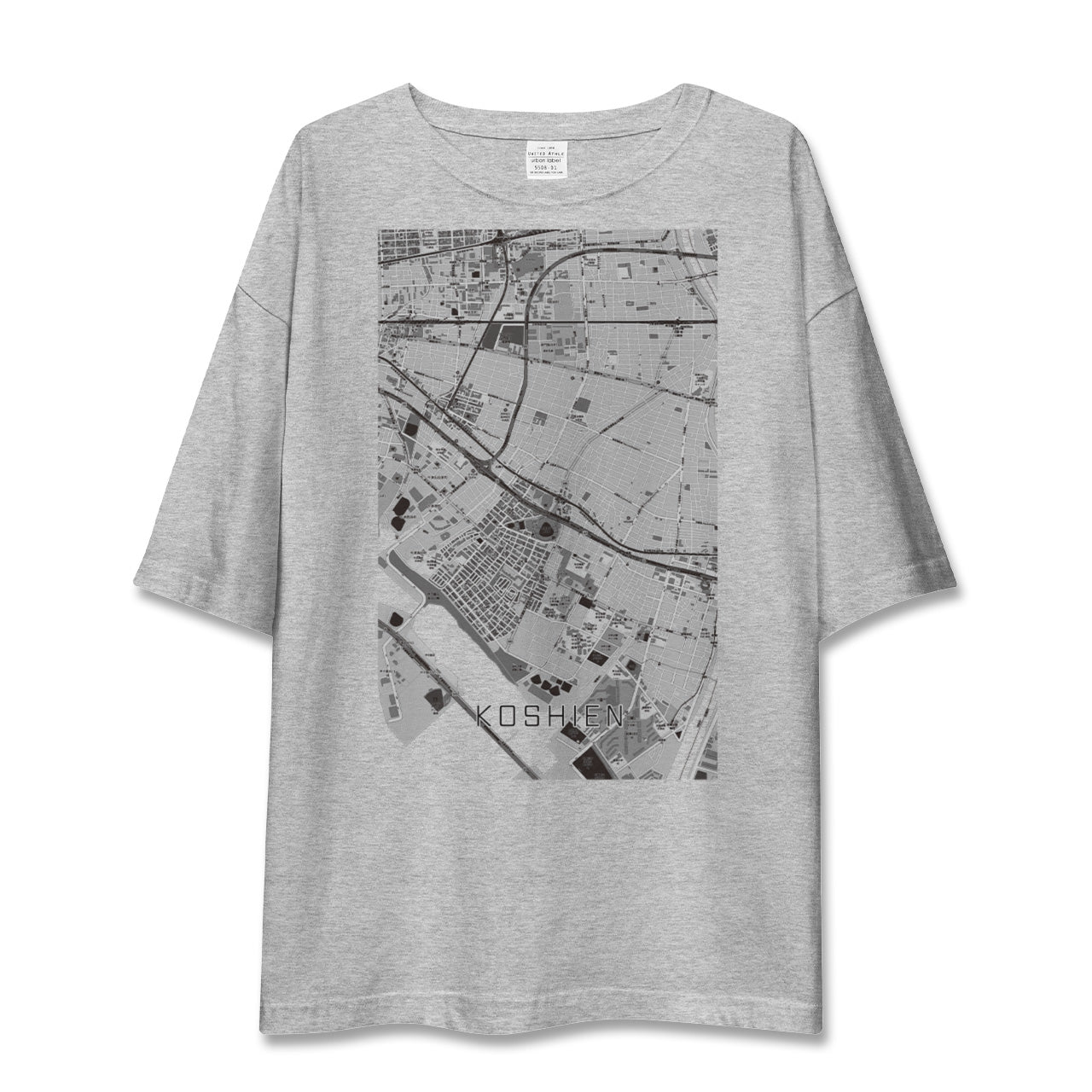 【甲子園（兵庫県）】地図柄ビッグシルエットTシャツ