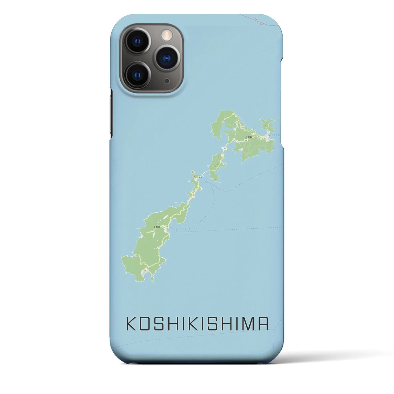 【甑島】地図柄iPhoneケース（バックカバータイプ・ナチュラル）iPhone 11 Pro Max 用