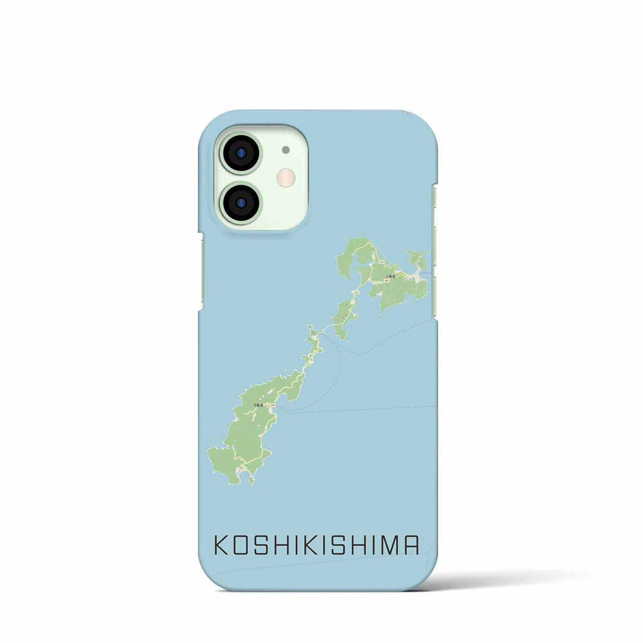 【甑島】地図柄iPhoneケース（バックカバータイプ・ナチュラル）iPhone 12 mini 用