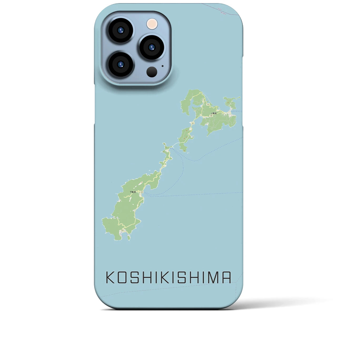 【甑島】地図柄iPhoneケース（バックカバータイプ・ナチュラル）iPhone 13 Pro Max 用
