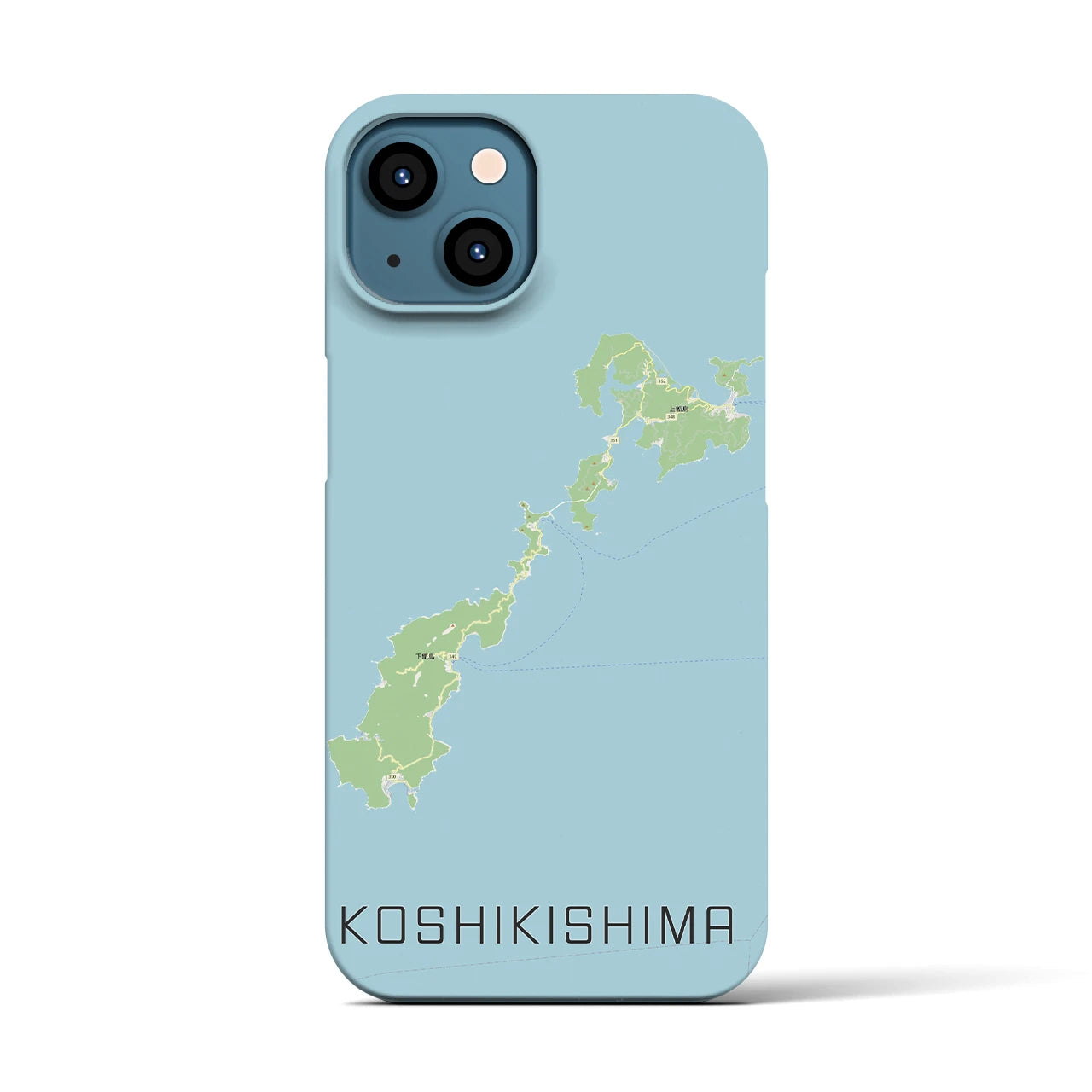 【甑島】地図柄iPhoneケース（バックカバータイプ・ナチュラル）iPhone 13 用