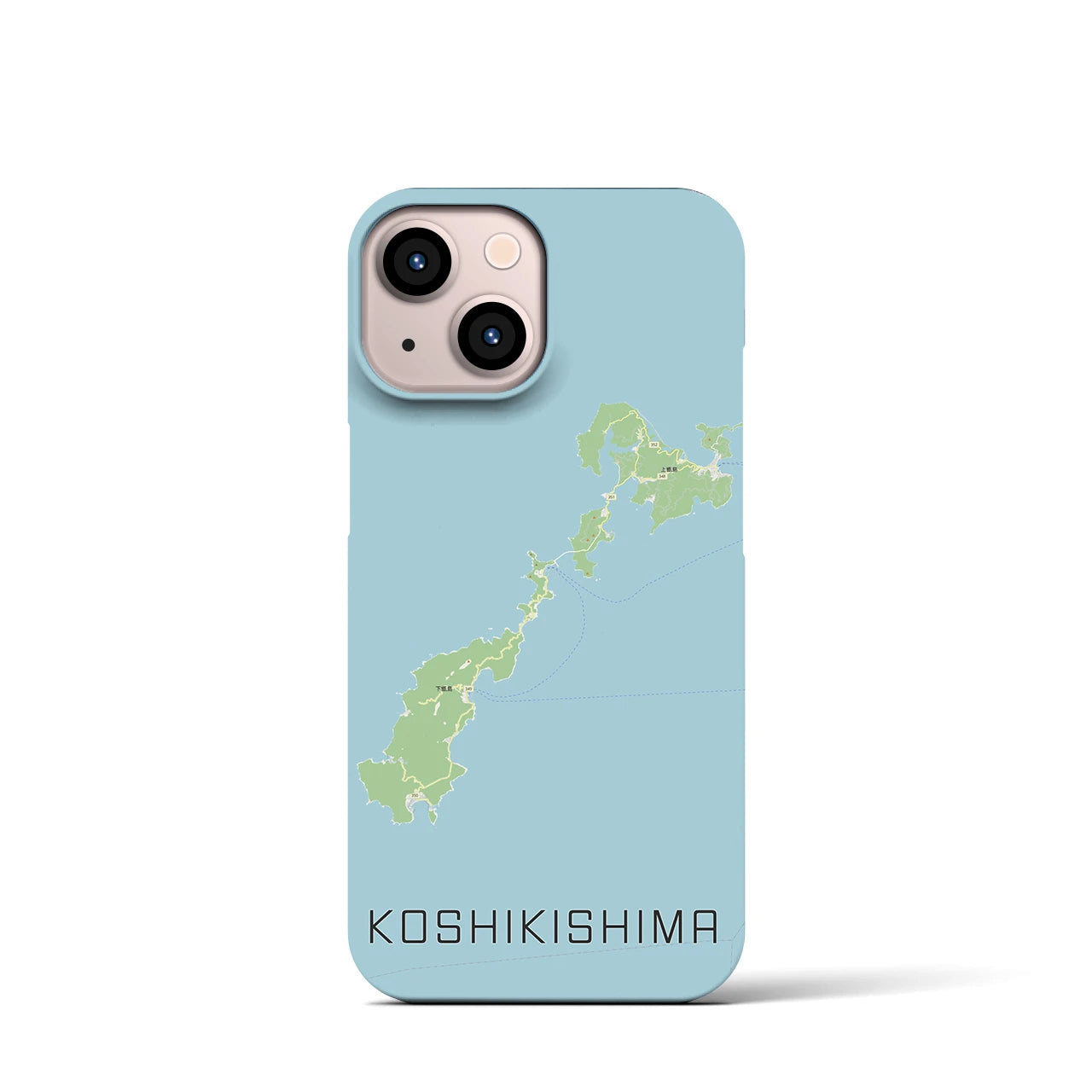 【甑島】地図柄iPhoneケース（バックカバータイプ・ナチュラル）iPhone 13 mini 用