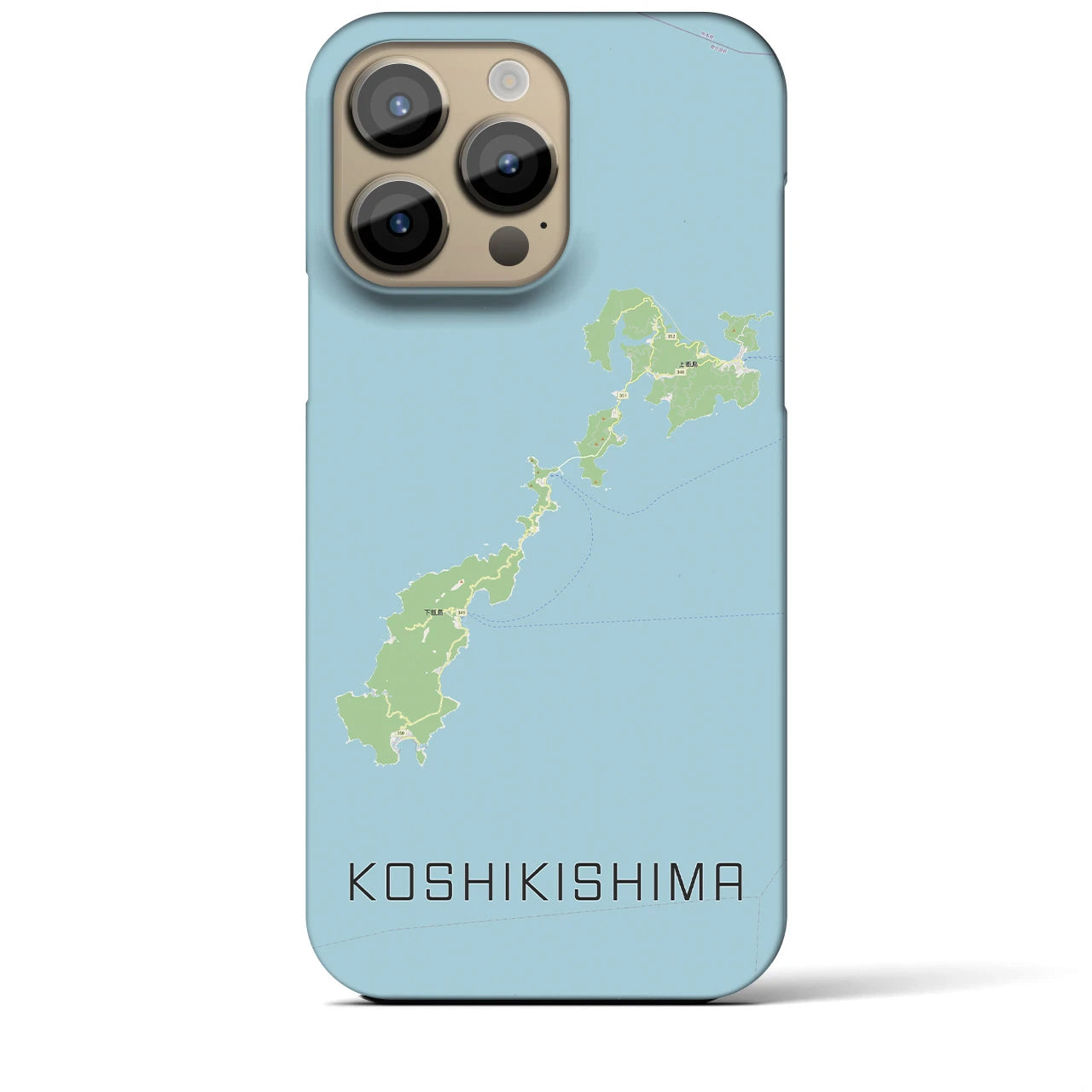【甑島】地図柄iPhoneケース（バックカバータイプ・ナチュラル）iPhone 14 Pro Max 用