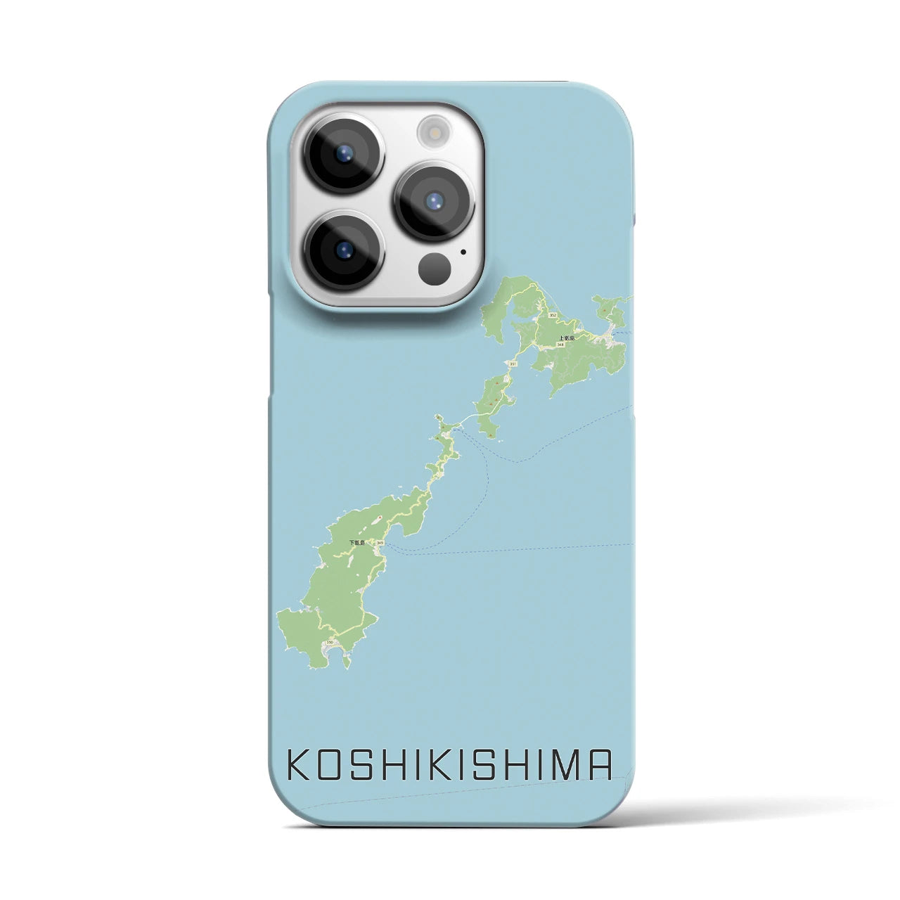 【甑島】地図柄iPhoneケース（バックカバータイプ・ナチュラル）iPhone 14 Pro 用