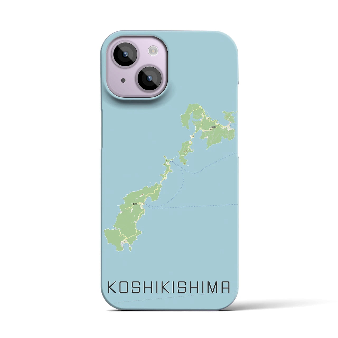 【甑島】地図柄iPhoneケース（バックカバータイプ・ナチュラル）iPhone 14 用