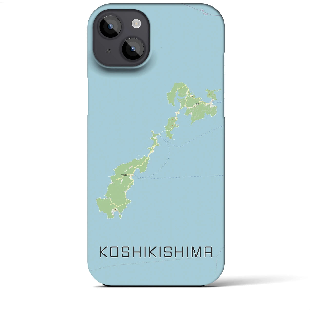 【甑島】地図柄iPhoneケース（バックカバータイプ・ナチュラル）iPhone 14 Plus 用