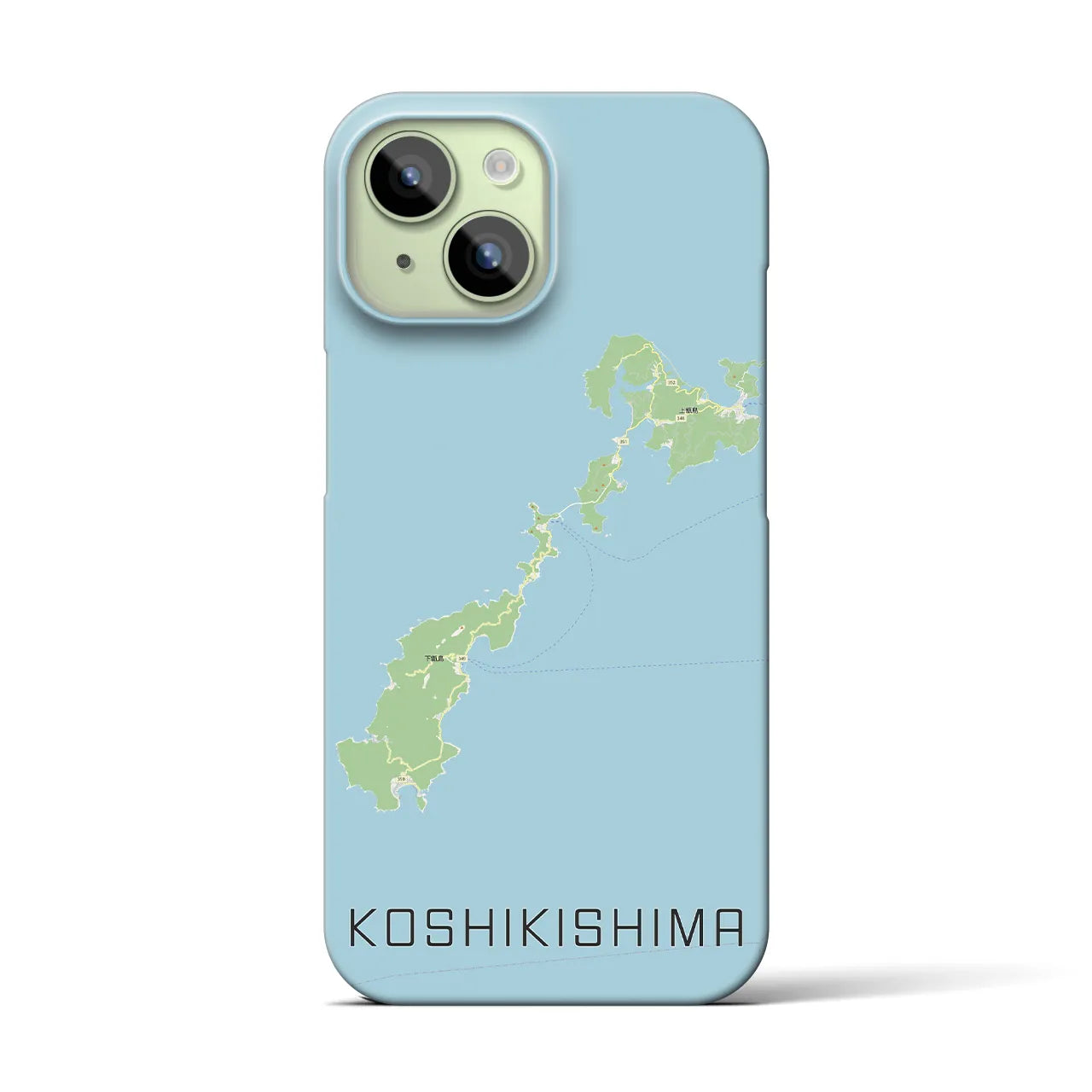 【甑島】地図柄iPhoneケース（バックカバータイプ・ナチュラル）iPhone 15 用