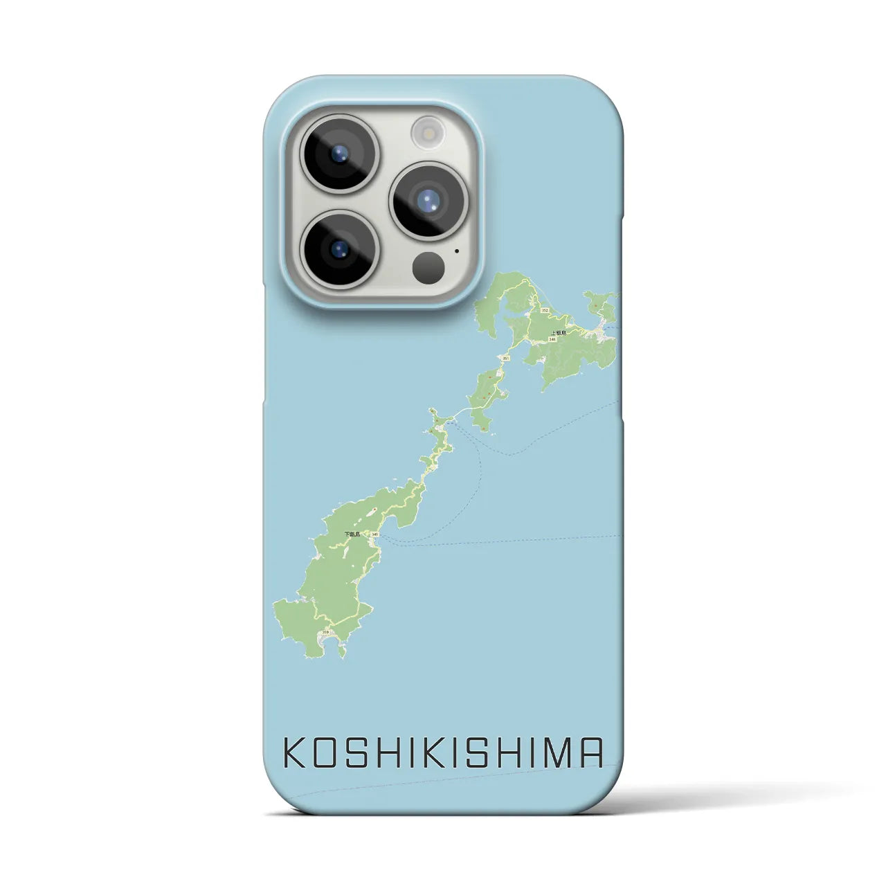 【甑島】地図柄iPhoneケース（バックカバータイプ・ナチュラル）iPhone 15 Pro 用