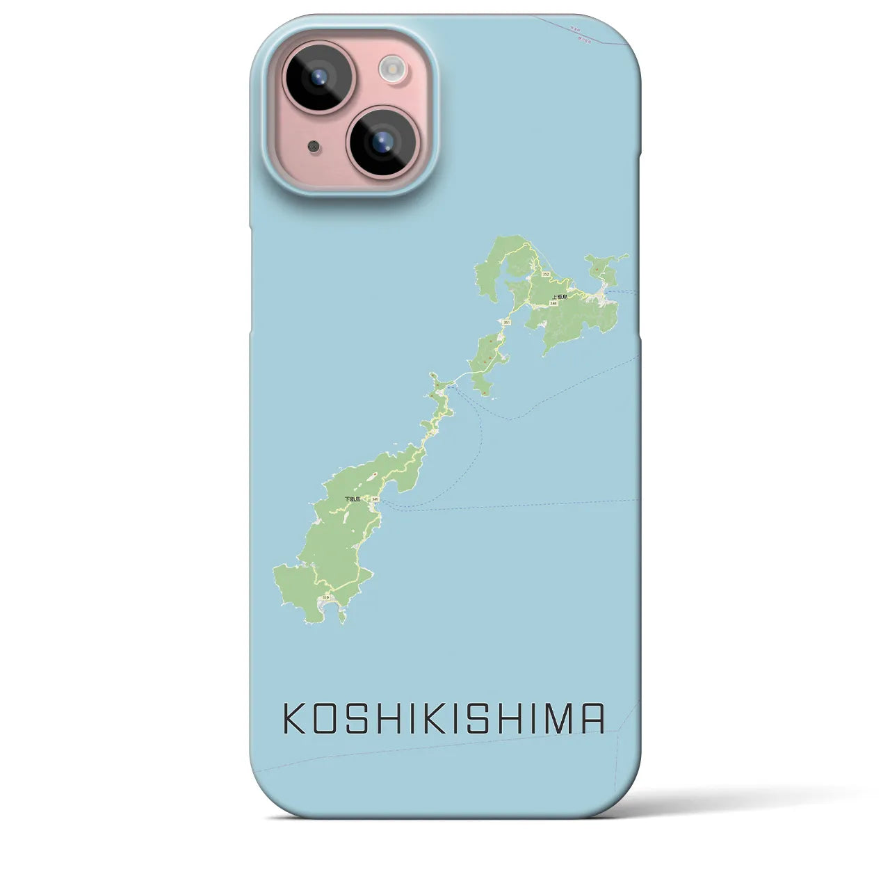 【甑島】地図柄iPhoneケース（バックカバータイプ・ナチュラル）iPhone 15 Plus 用