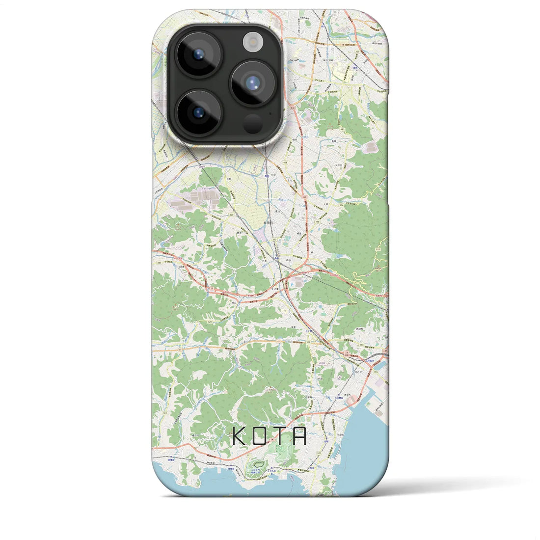 【幸田】地図柄iPhoneケース（バックカバータイプ・ナチュラル）iPhone 15 Pro Max 用