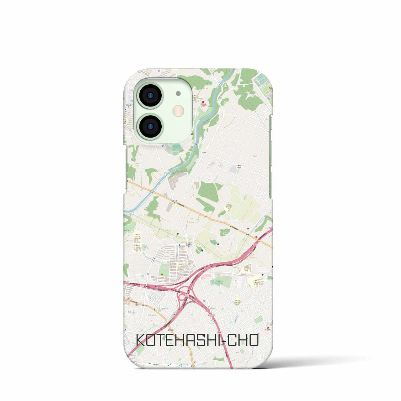 【犢橋町】地図柄iPhoneケース（バックカバータイプ・ナチュラル）iPhone 12 mini 用