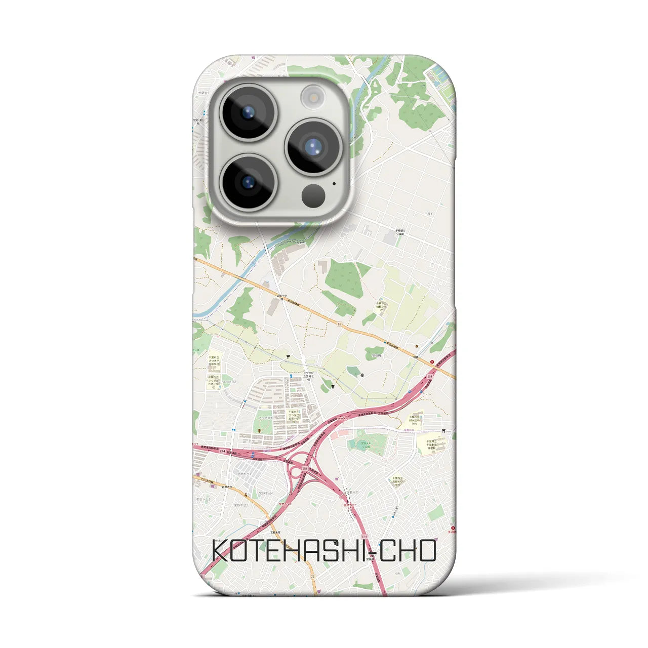 【犢橋町】地図柄iPhoneケース（バックカバータイプ・ナチュラル）iPhone 15 Pro 用