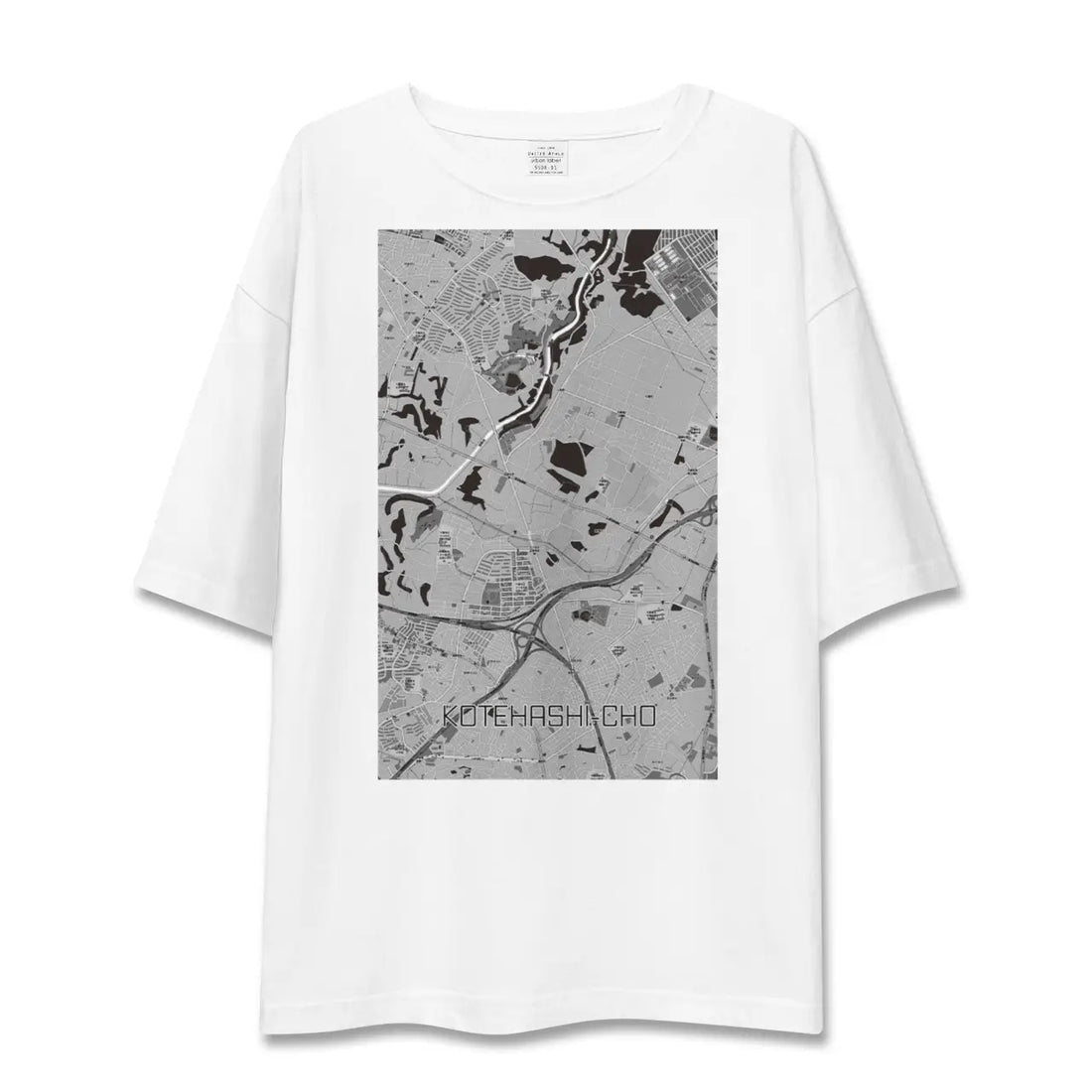 【犢橋町(千葉県)】地図柄ビッグシルエットTシャツ