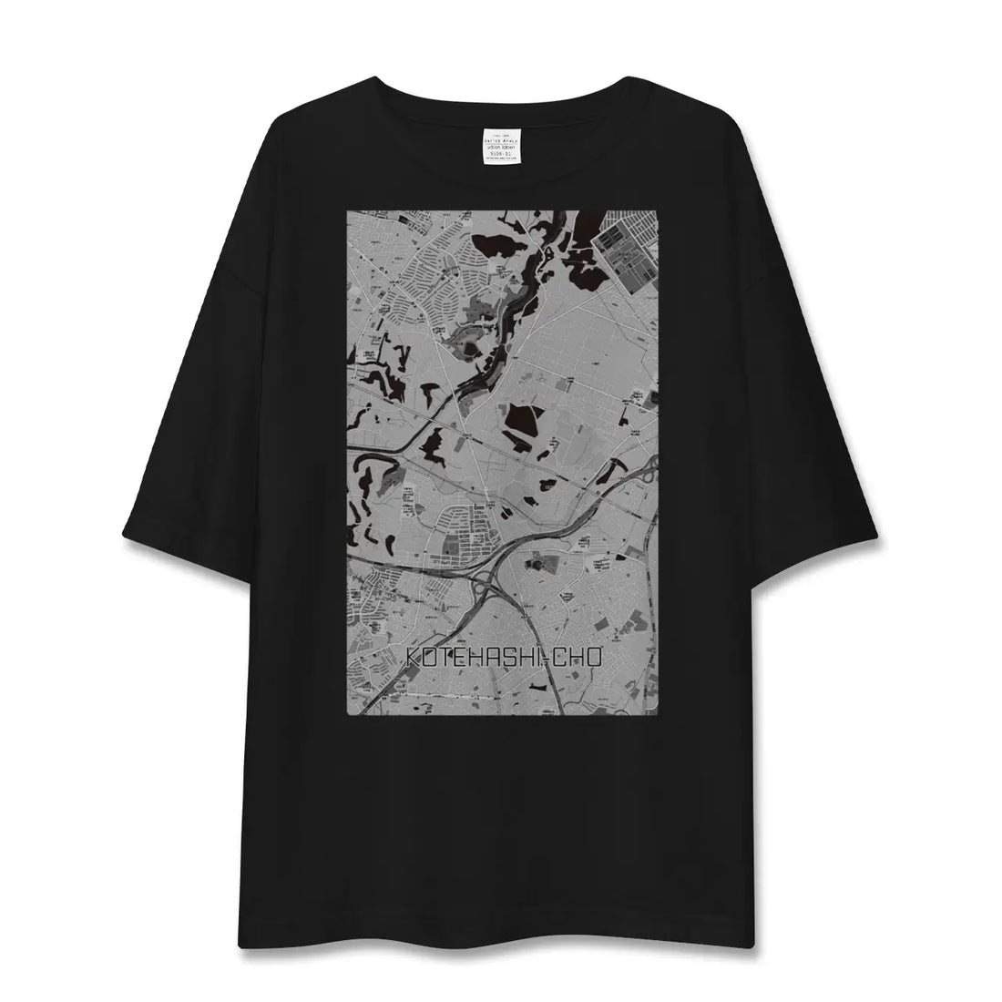 【犢橋町(千葉県)】地図柄ビッグシルエットTシャツ