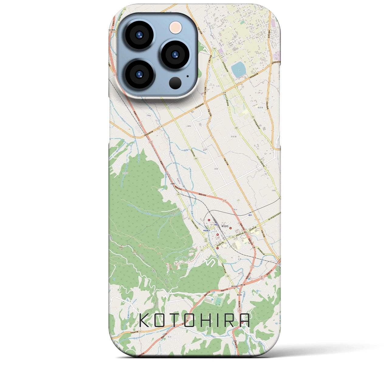 【琴平】地図柄iPhoneケース（バックカバータイプ・ナチュラル）iPhone 13 Pro Max 用