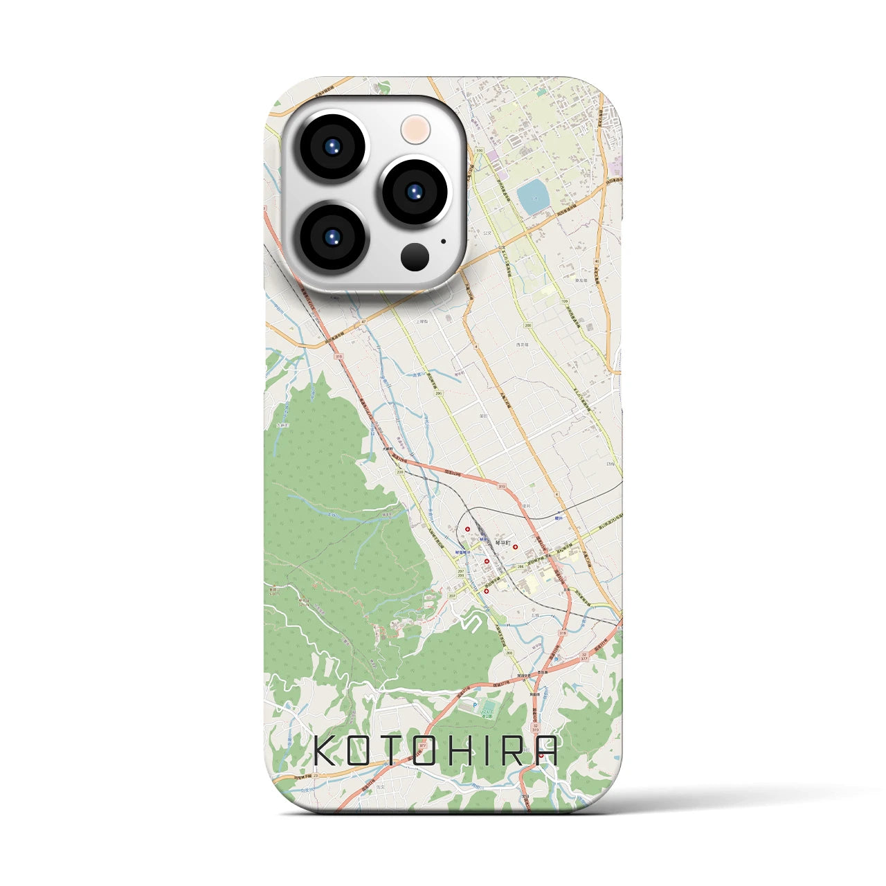 【琴平】地図柄iPhoneケース（バックカバータイプ・ナチュラル）iPhone 13 Pro 用