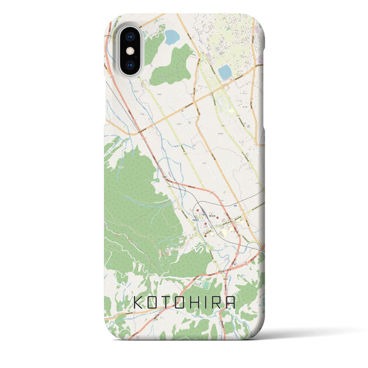 【琴平】地図柄iPhoneケース（バックカバータイプ・ナチュラル）iPhone XS Max 用