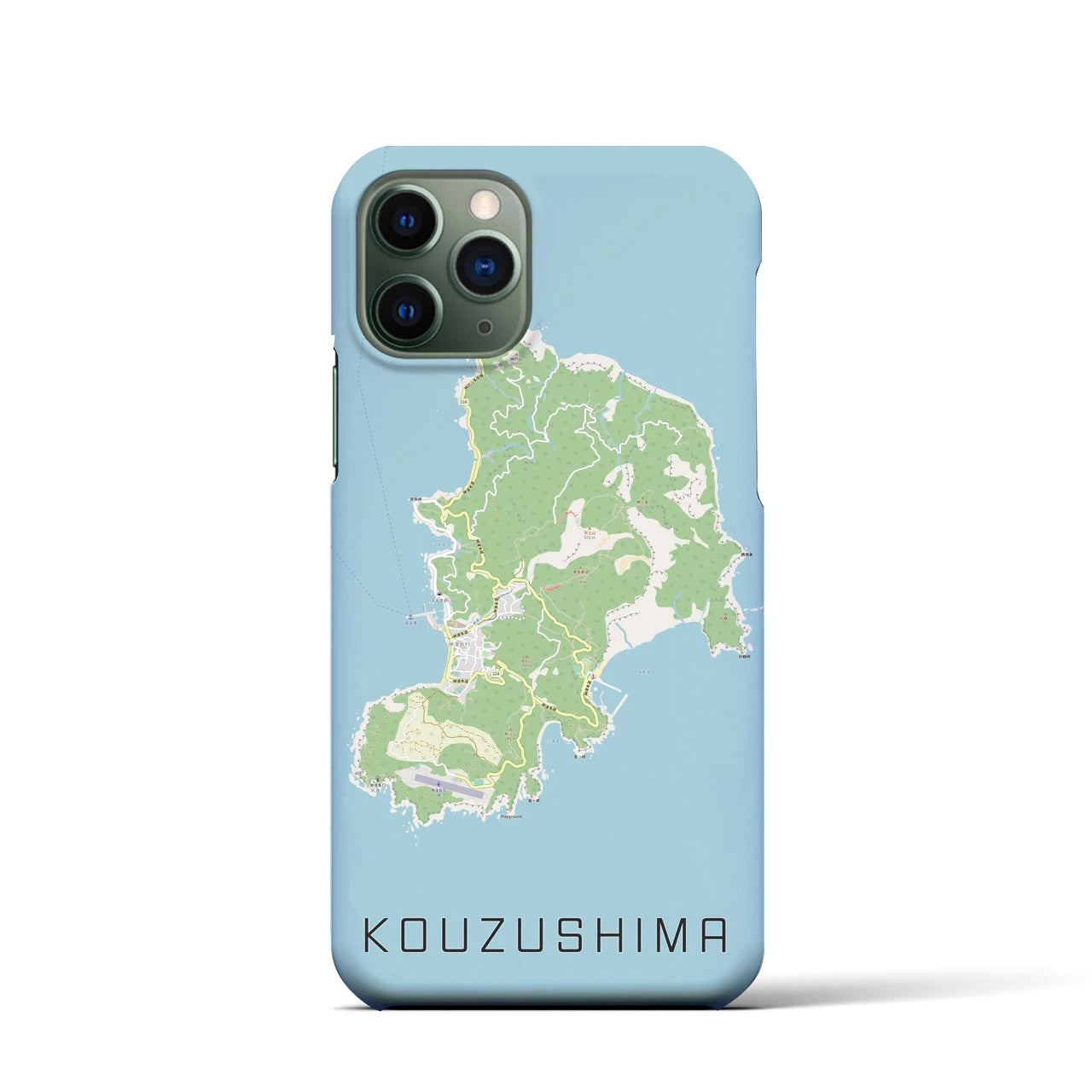 【神津島】地図柄iPhoneケース（バックカバータイプ・ナチュラル）iPhone 11 Pro 用
