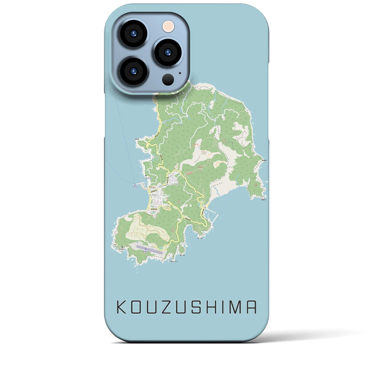 【神津島】地図柄iPhoneケース（バックカバータイプ・ナチュラル）iPhone 13 Pro Max 用