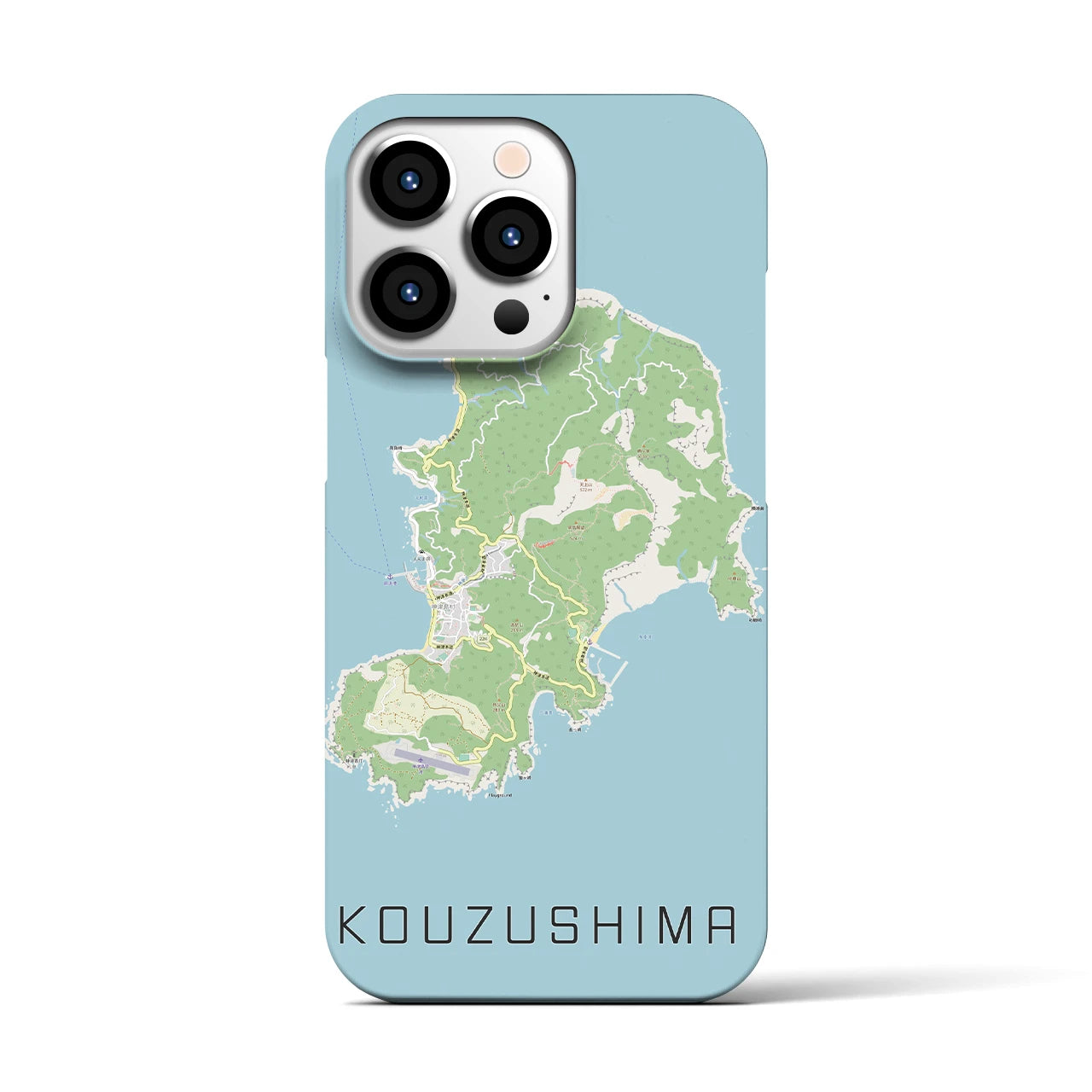 【神津島】地図柄iPhoneケース（バックカバータイプ・ナチュラル）iPhone 13 Pro 用