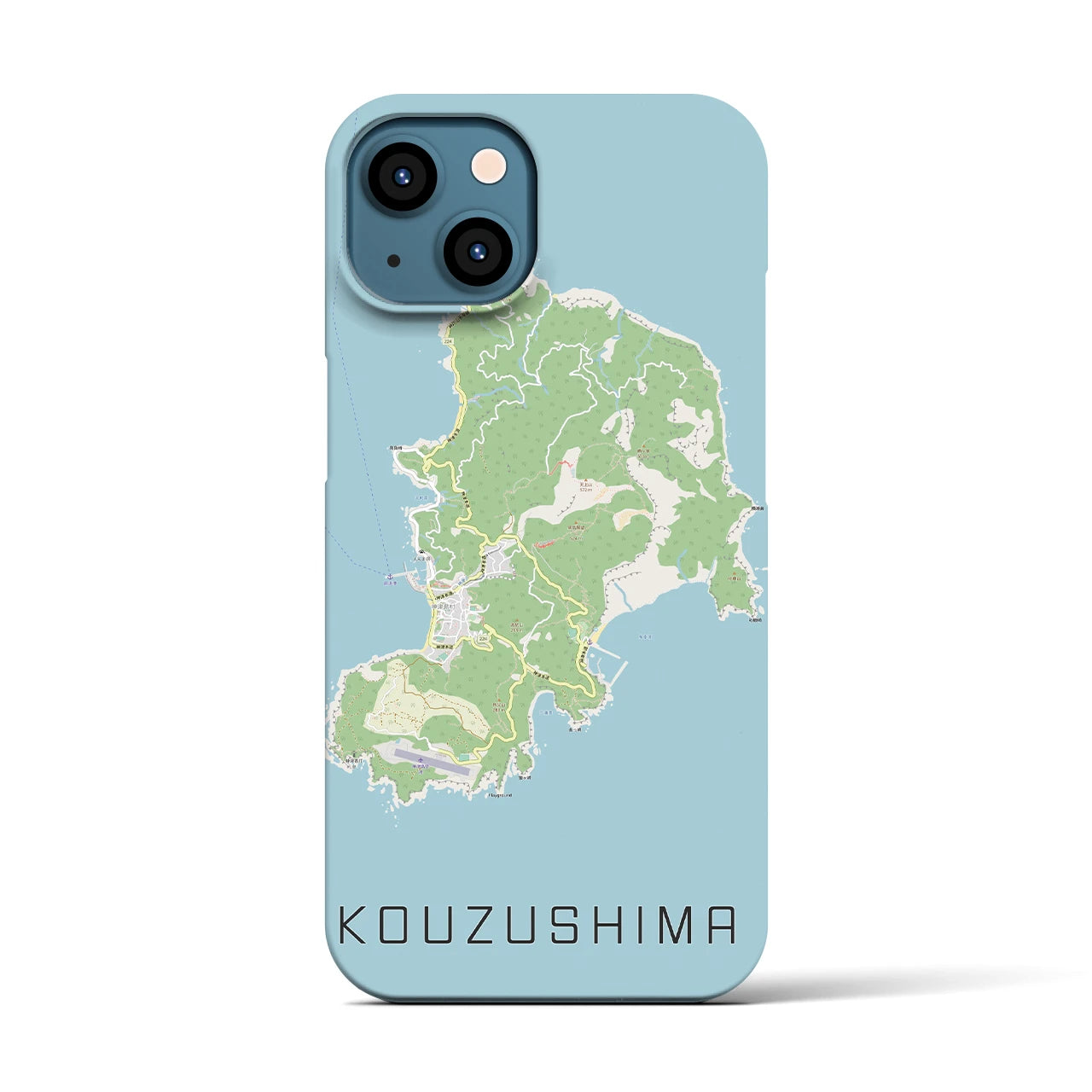 【神津島】地図柄iPhoneケース（バックカバータイプ・ナチュラル）iPhone 13 用