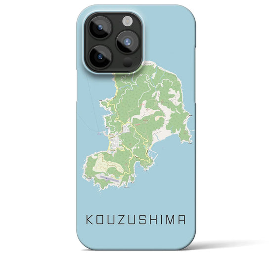 【神津島】地図柄iPhoneケース（バックカバータイプ・ナチュラル）iPhone 15 Pro Max 用