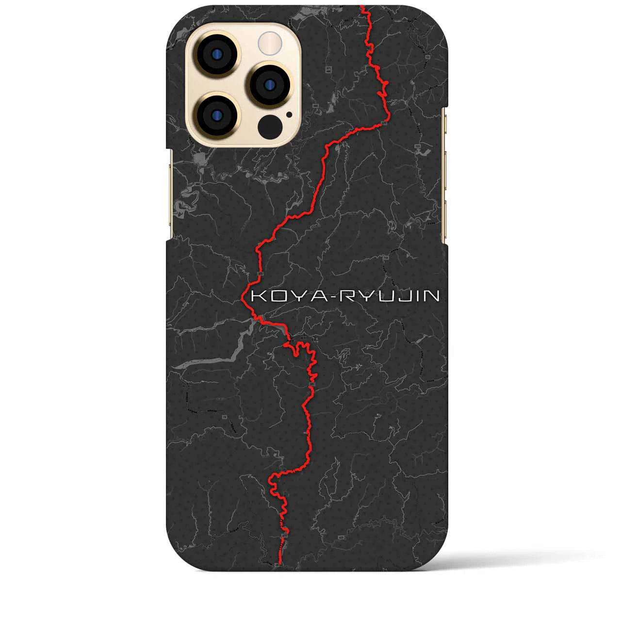 Recipro × Crossfield【高野龍神】地図柄iPhoneケース（バックカバータイプ・チャコール）iPhone 12 Pro Max 用