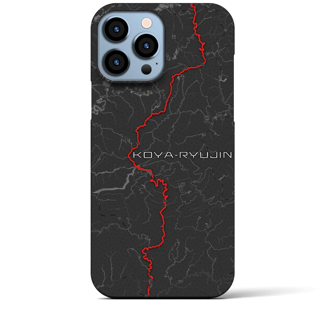 Recipro × Crossfield【高野龍神】地図柄iPhoneケース（バックカバータイプ・チャコール）iPhone 13 Pro Max 用