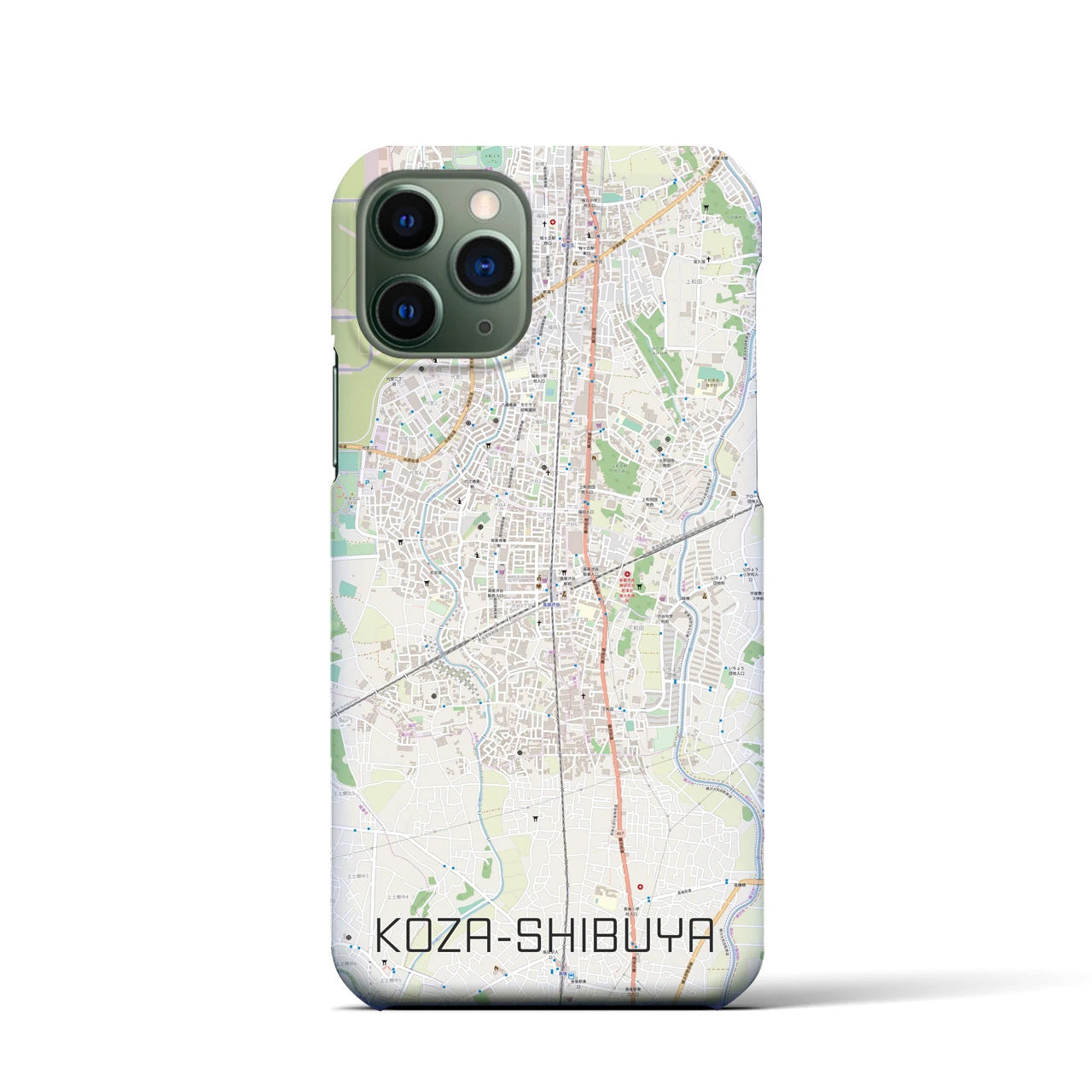 【高座渋谷】地図柄iPhoneケース（バックカバータイプ・ナチュラル）iPhone 11 Pro 用