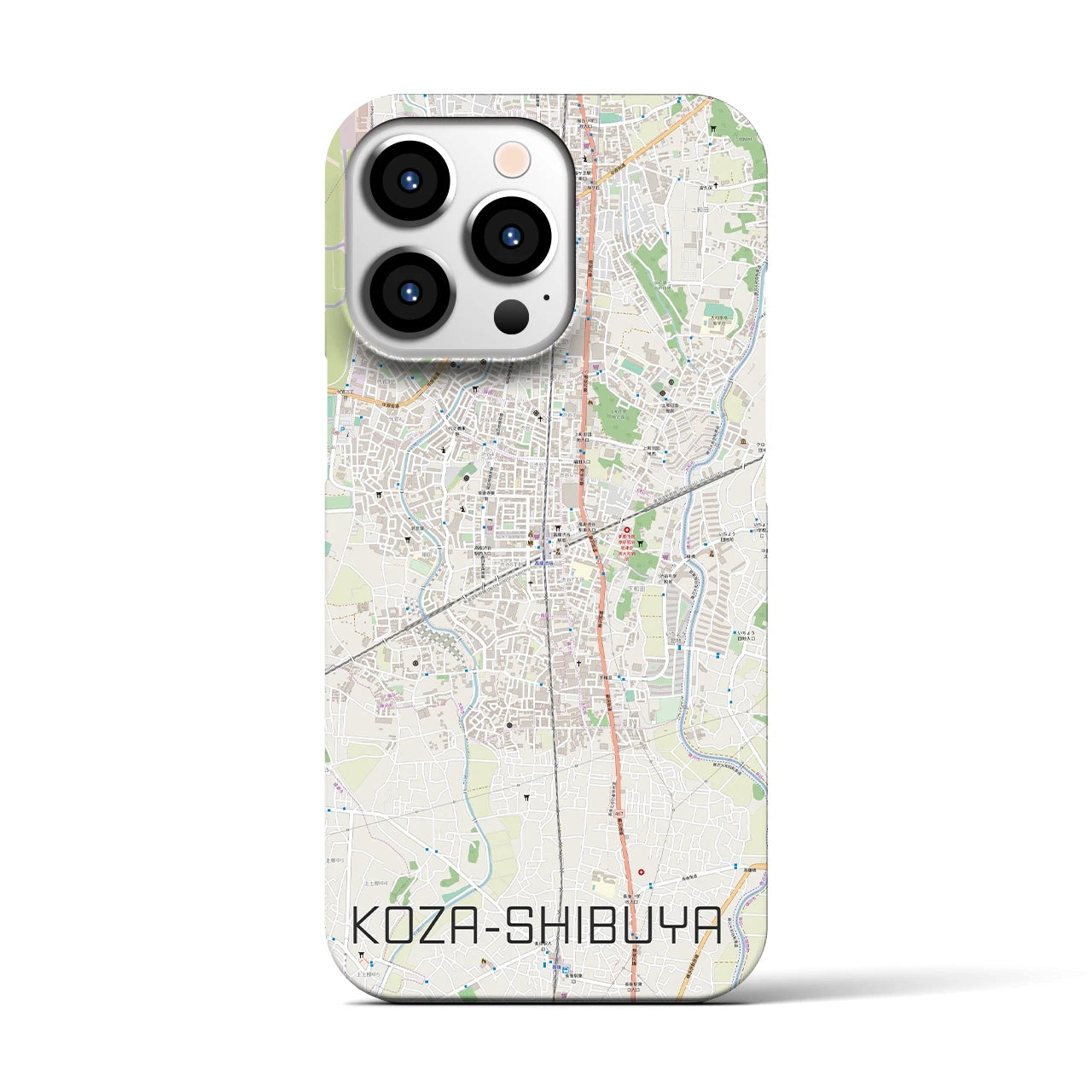 【高座渋谷】地図柄iPhoneケース（バックカバータイプ・ナチュラル）iPhone 13 Pro 用
