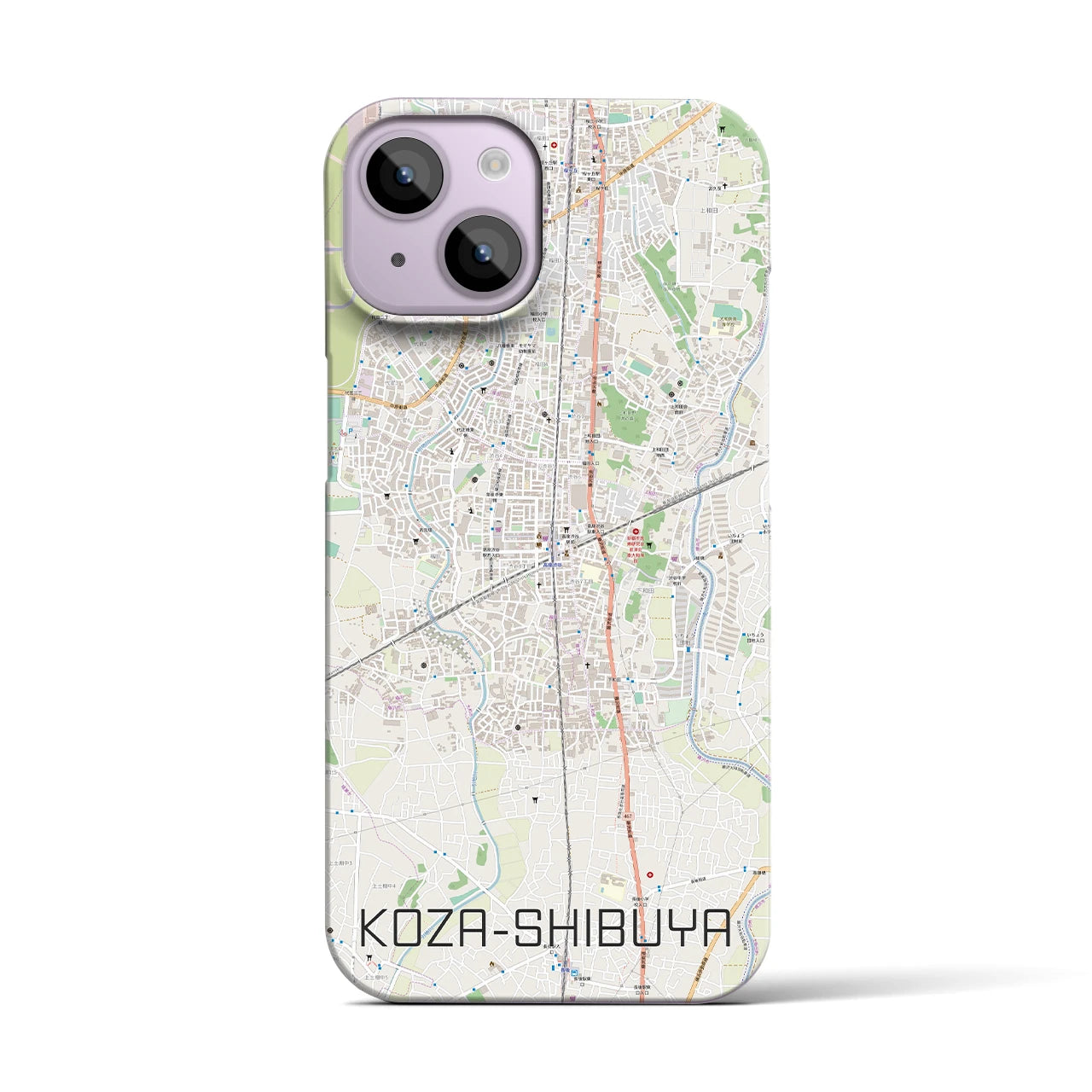 【高座渋谷】地図柄iPhoneケース（バックカバータイプ・ナチュラル）iPhone 14 用