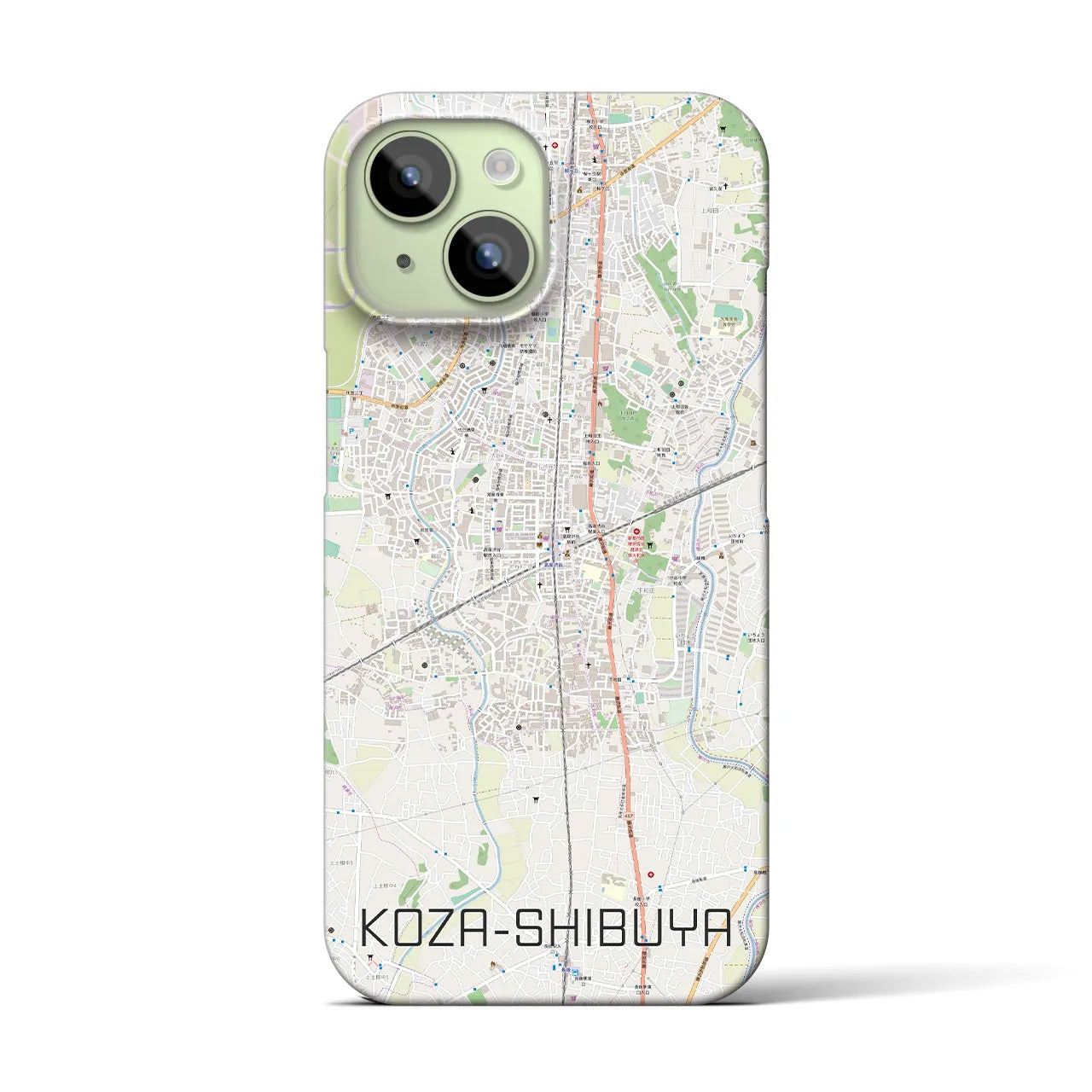 【高座渋谷】地図柄iPhoneケース（バックカバータイプ・ナチュラル）iPhone 15 用