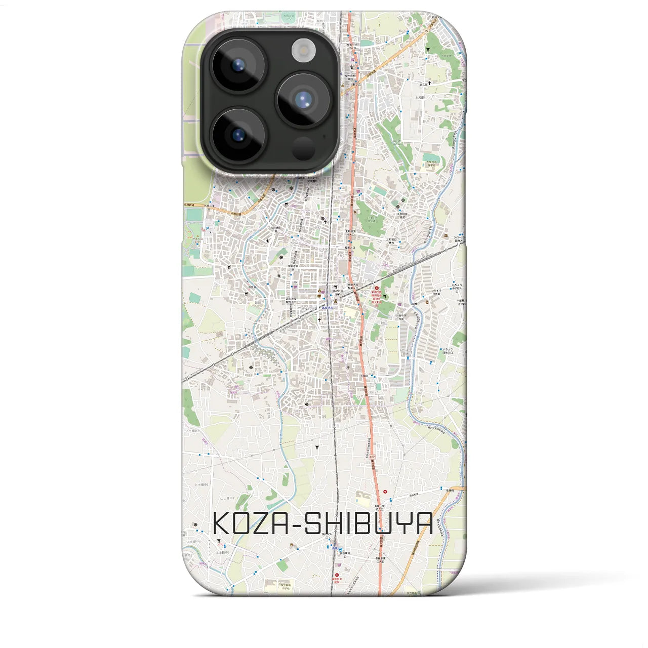 【高座渋谷】地図柄iPhoneケース（バックカバータイプ・ナチュラル）iPhone 15 Pro Max 用