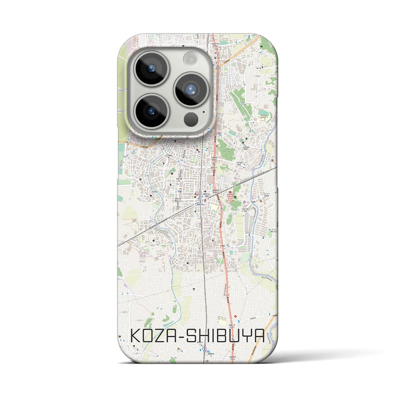 【高座渋谷】地図柄iPhoneケース（バックカバータイプ・ナチュラル）iPhone 15 Pro 用