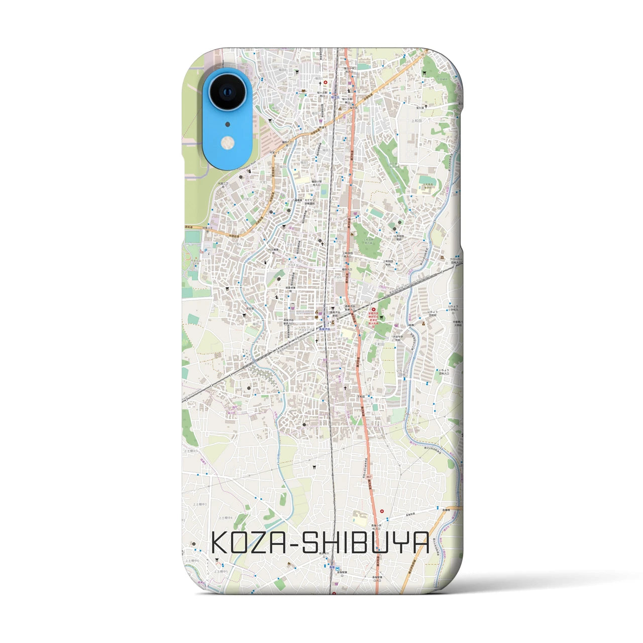 【高座渋谷】地図柄iPhoneケース（バックカバータイプ・ナチュラル）iPhone XR 用