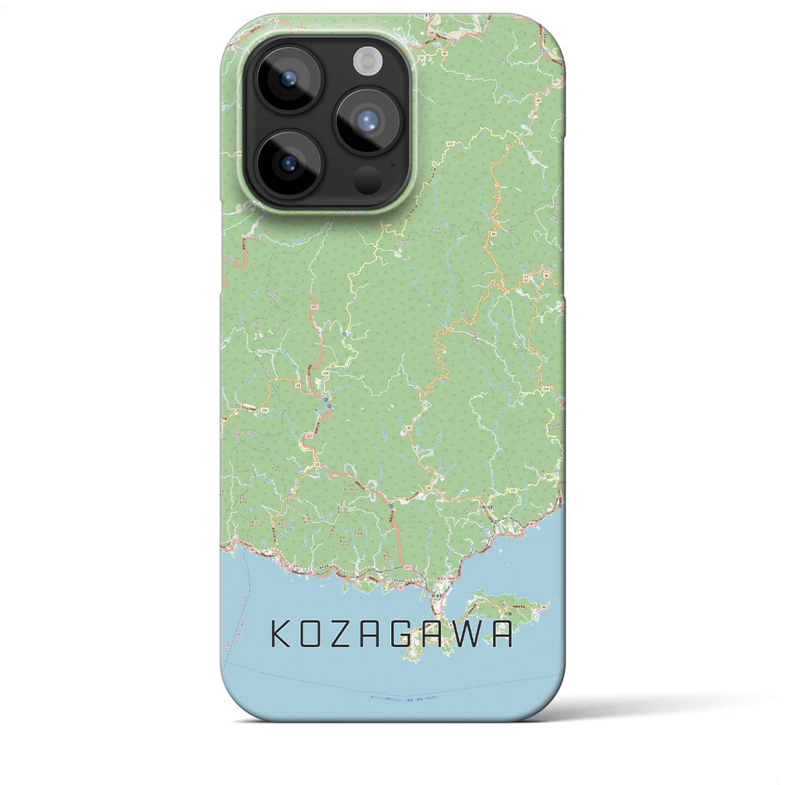 【古座川】地図柄iPhoneケース（バックカバータイプ・ナチュラル）iPhone 15 Pro Max 用