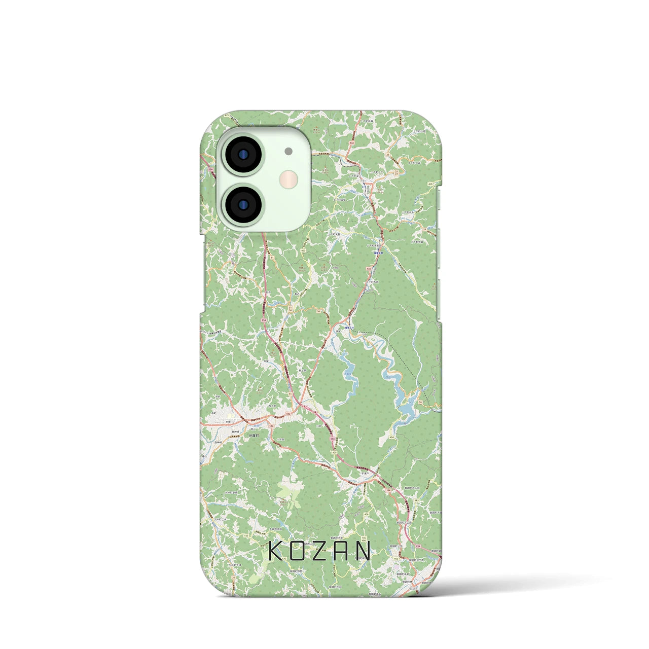 【甲山】地図柄iPhoneケース（バックカバータイプ・ナチュラル）iPhone 12 mini 用