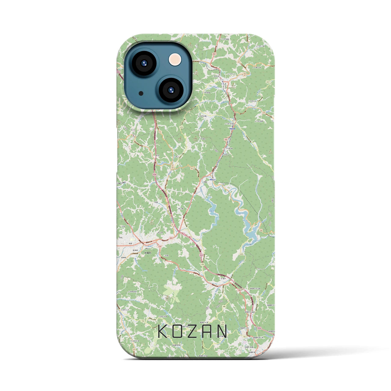 【甲山】地図柄iPhoneケース（バックカバータイプ・ナチュラル）iPhone 13 用