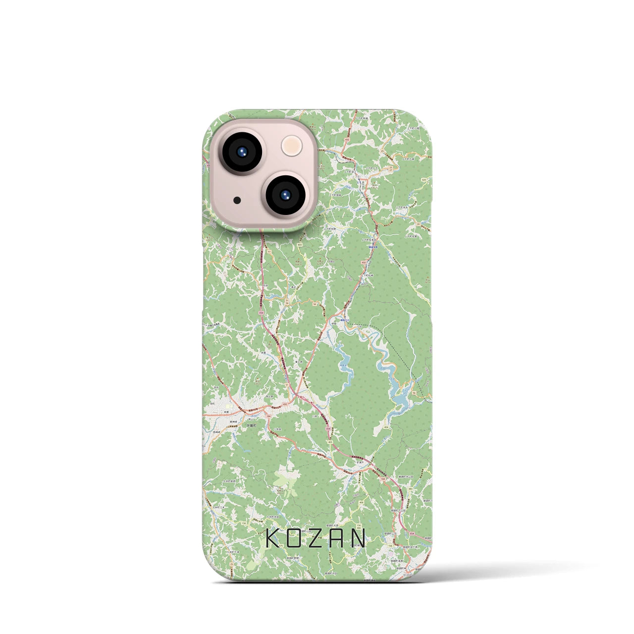 【甲山】地図柄iPhoneケース（バックカバータイプ・ナチュラル）iPhone 13 mini 用