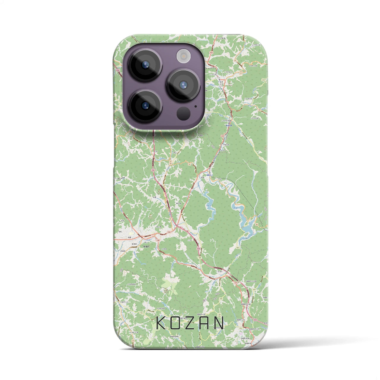【甲山】地図柄iPhoneケース（バックカバータイプ・ナチュラル）iPhone 14 Pro 用