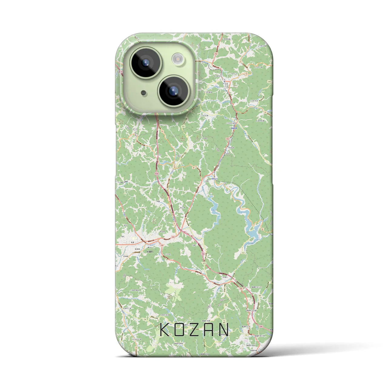 【甲山】地図柄iPhoneケース（バックカバータイプ・ナチュラル）iPhone 15 用